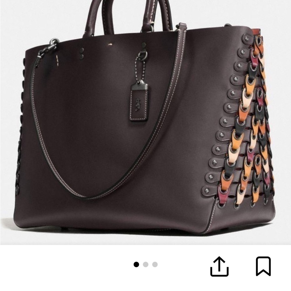 Coach 1941 Rogue Link Tote Melon Brown w/ Pouch